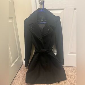 London Fog Women's Elegant Black Pea Coat